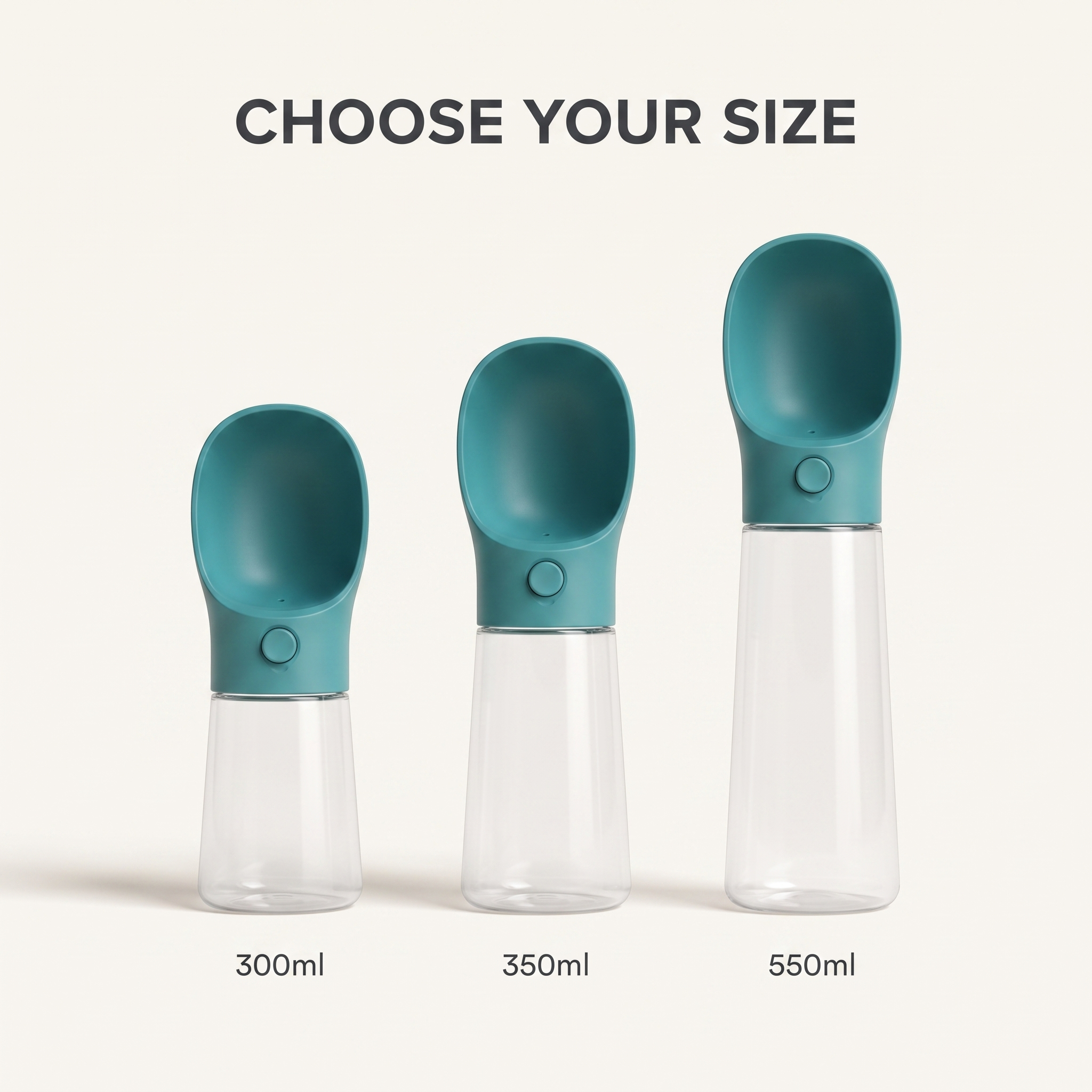 WANDRA Sip Bottle size guide: 300ml, 350ml and 550ml compared