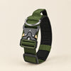 Wandra Crag Collar in Moss green, a padded dog collar with a metal quick-release buckle and built-in handle