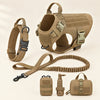 Wandra Tor Harness Set in Tan: padded vest harness, padded collar, bungee lead and three pouches